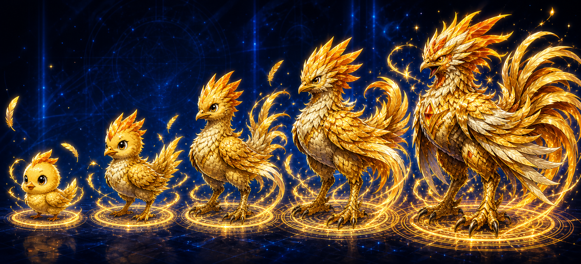 Bocky Evolution Line (Chick to mature staging)