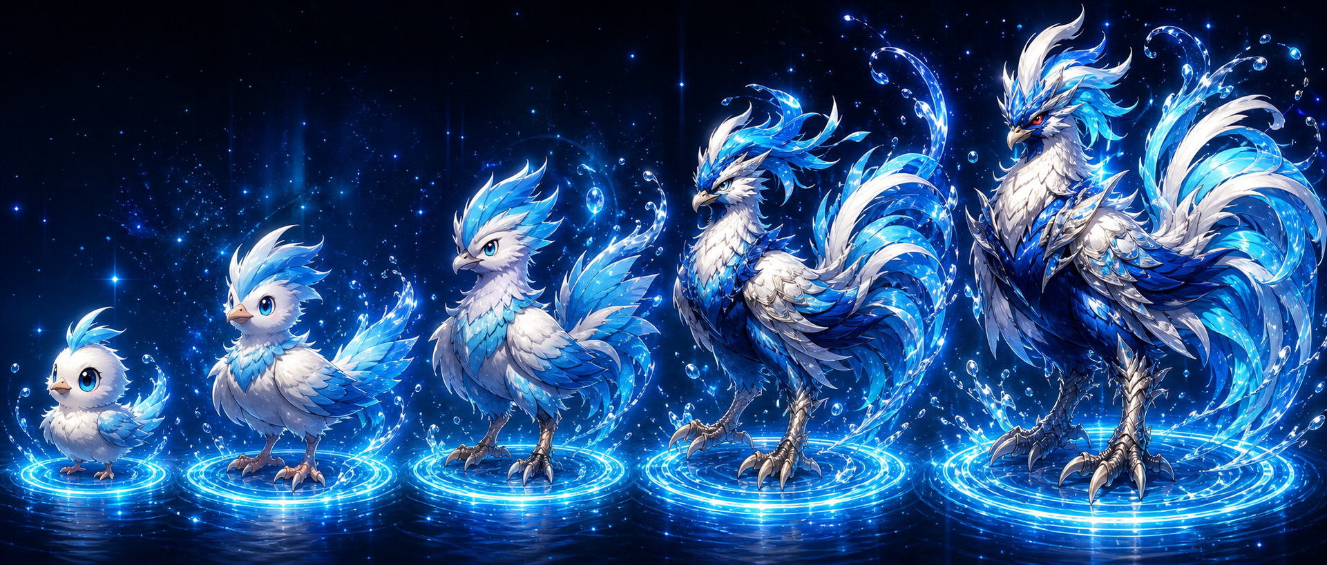 Mist Evolution Line (Chick to mature staging)